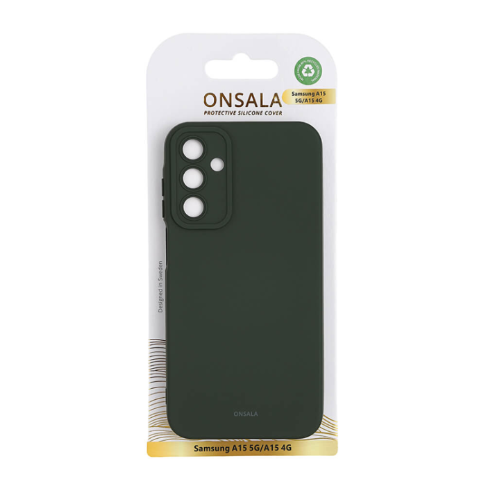 Onsala - Onsala Galaxy A15 4G/5G Mobilskal Silikonkänsla - Grön