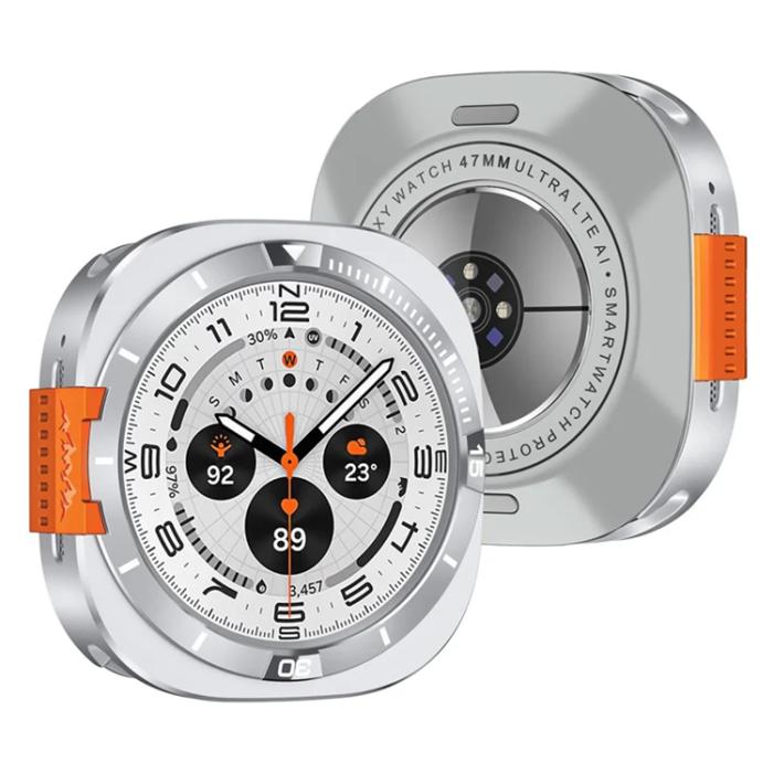 A-One Brand - Metallskal För Galaxy Watch Ultra 47mm (2025) - Silver/Vit