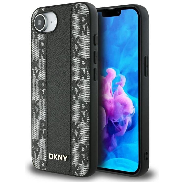 DKNY iPhone 16e Mobilskal MagSafe Läder Checkered Mono | 2353 | AlltMobil
