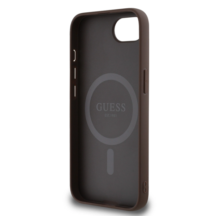 Guess - Guess iPhone 16e Mobilskal MagSafe PU 4G Peony - Brun