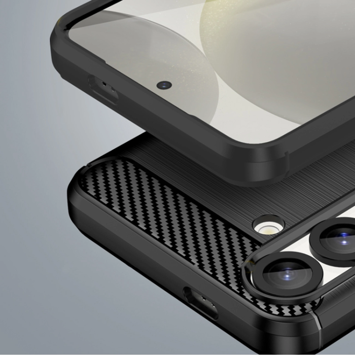 A-One Brand - Xiaomi Poco F7 Pro Mobilskal Carbon Silikon - Svart