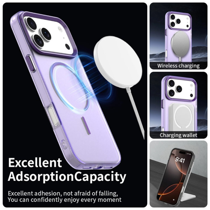 A-One Brand - iPhone 17 Pro Mobilskal MagSafe C-shaped Candy Color - Lila