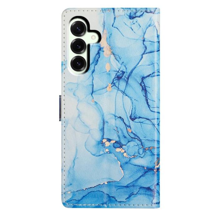 OEM - Samsung Galaxy A57 Plånboksfodral Konstläder Mönstertryck - Blå Marmor