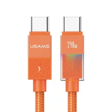 USAMS - USAMS USB-C till USB-C 240W Kabel 1.2m U93 - Orange