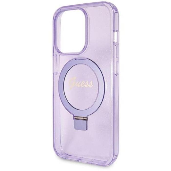 Guess - Guess iPhone 14 Pro Mobilskal Magsafe Script Glitter