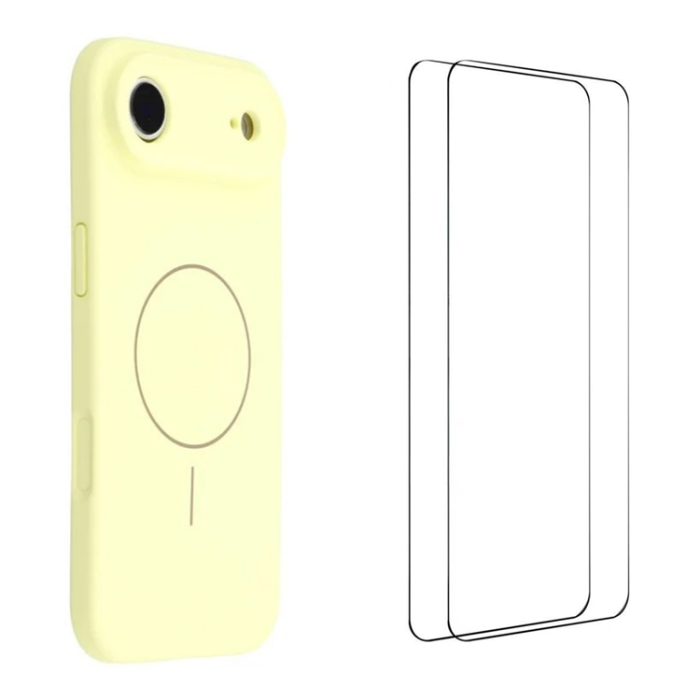 WANLONFENG - WANLONFENG iPhone Air Mobilskal MagSafe Med 2Pcs Härdat Glas XQ1