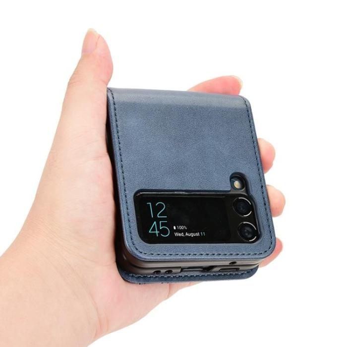 A-One Brand - Galaxy Z Flip 4 Plånboksfodral Portable Folding - Blå