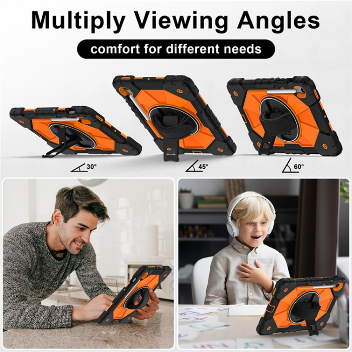 A-One Brand - Galaxy Tab S10 FE/S9 FE/S9 Skal Kickstand med Rem - Orange