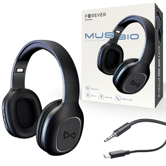 Forever - Forever TWS Bluetooth On-Ear Hörlurar BTH-505 - Svart
