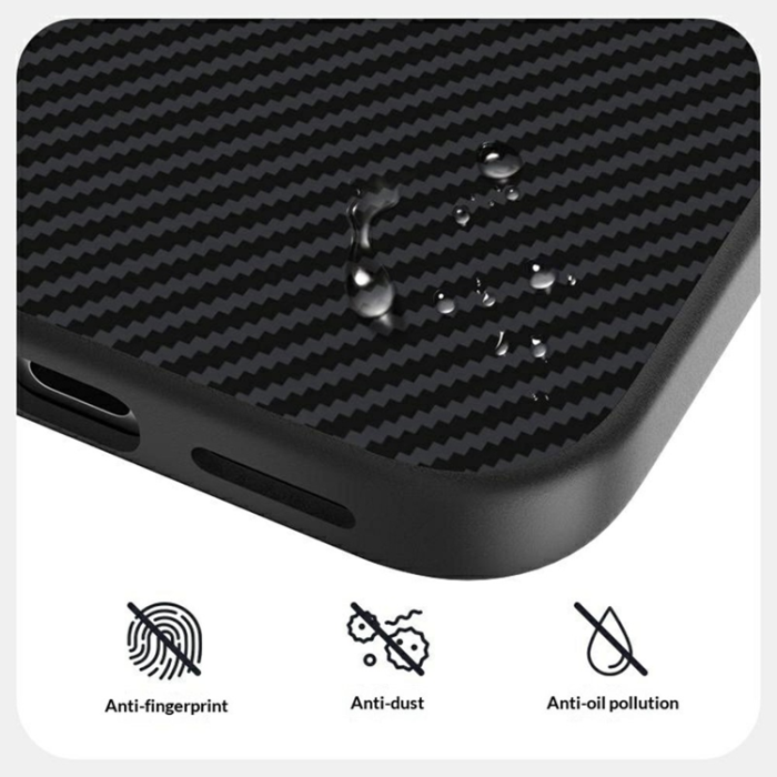 ABEEL - ABEEL iPhone 17 Pro Mobilskal MagSafe Carbon Fiber Texture