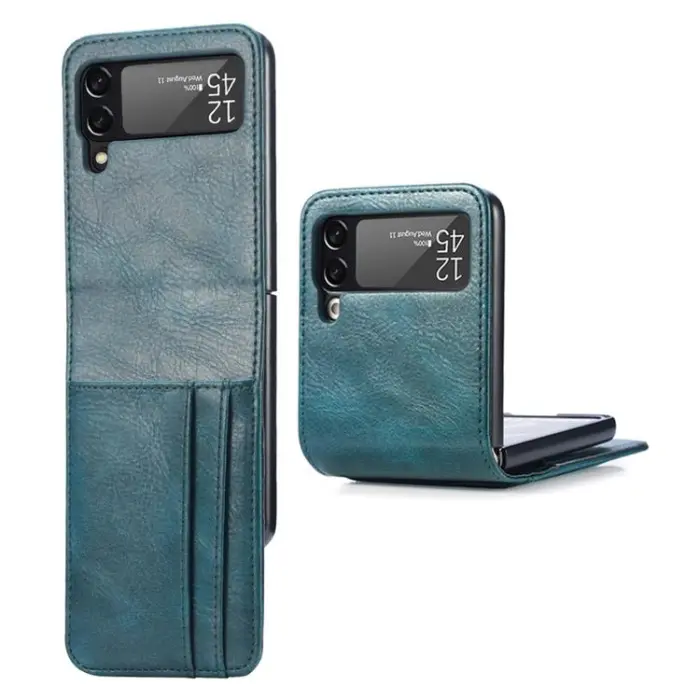 OEM - Galaxy Z Flip 4 Plånboksfodral Portable Folding - Grön