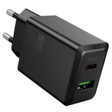 Hoco - Hoco Snabbladdare PD 30W USB-A USB-C QC3.0 AFC 3A N71 - Svart