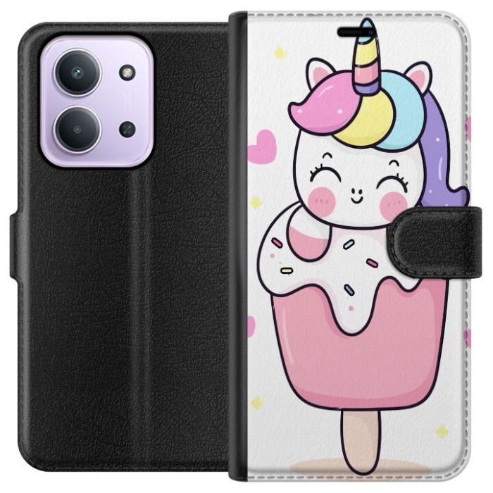 iSecrets - Plånboksfodral till Xiaomi Redmi 15C med Glad enhörning