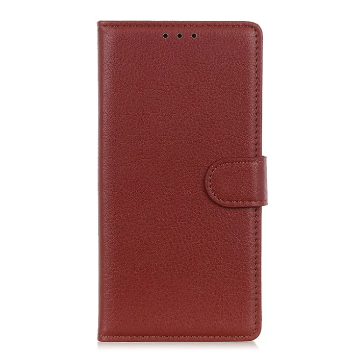 A-One Brand - iPhone 17 Plånboksfodral Litchi Texture - Brun
