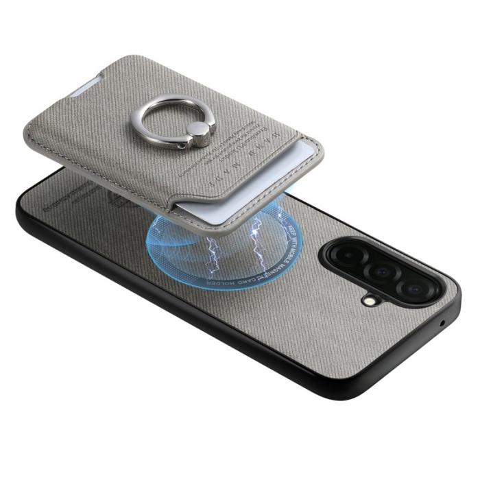 OEM - Mobilskal för Samsung Galaxy S26 Konstläder + PC + TPU - Grå