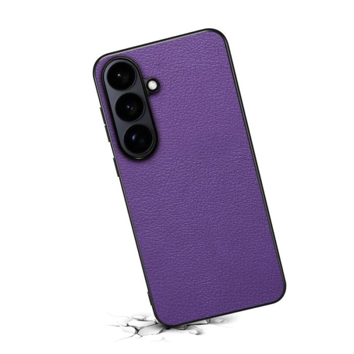 OEM - Mobilskal för Samsung Galaxy S26 Konstläder + PC + TPU - Lila