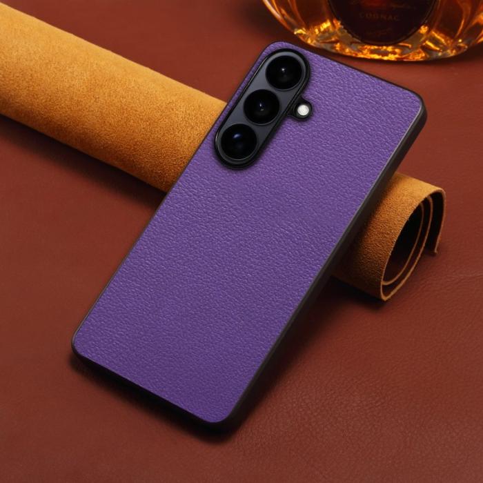 OEM - Mobilskal för Samsung Galaxy S26 Konstläder + PC + TPU - Lila