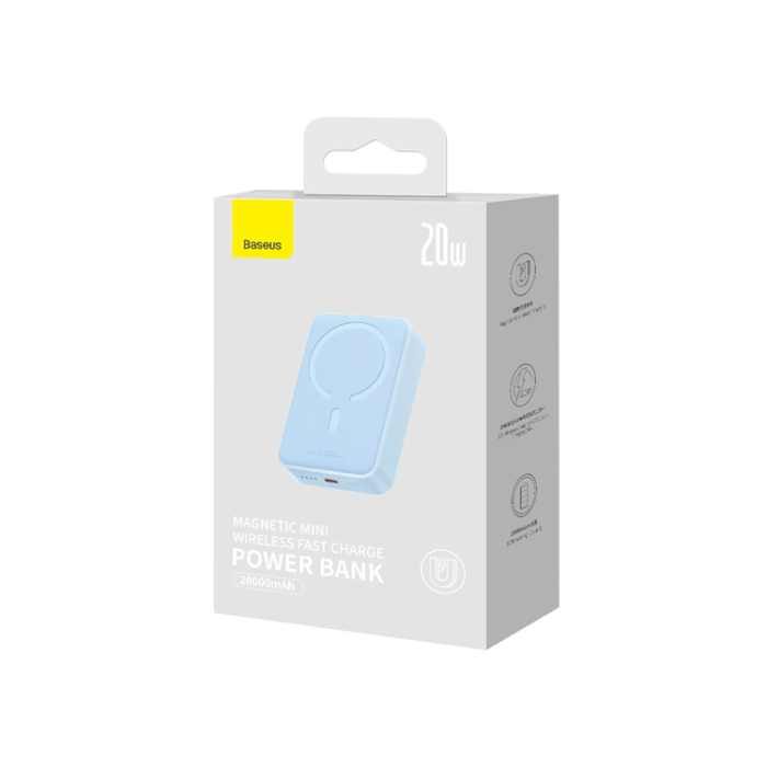 BASEUS - Baseus Powerbank 20000mAh 20W Magnetic Mini - Blå