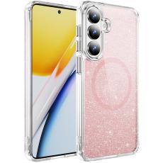 OEM - Mobilskal f&ouml;r Samsung Galaxy S26 Plus Glitter Magnetiskt PC + TPU - Rosa