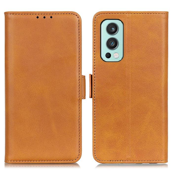 A-One Brand - Flip Folio Plånboksfodral Oneplus Nord 2 5G - Brun