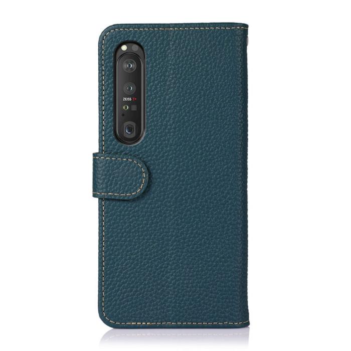 KHAZNEH - Khazneh Äkta Läder Fodral till Sony Xperia 1 III - Grön