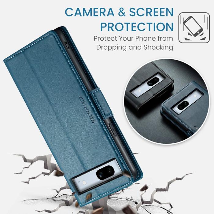 Caseme - CASEME Plånboksfodral Konstläder till Google Pixel 7a - Blå