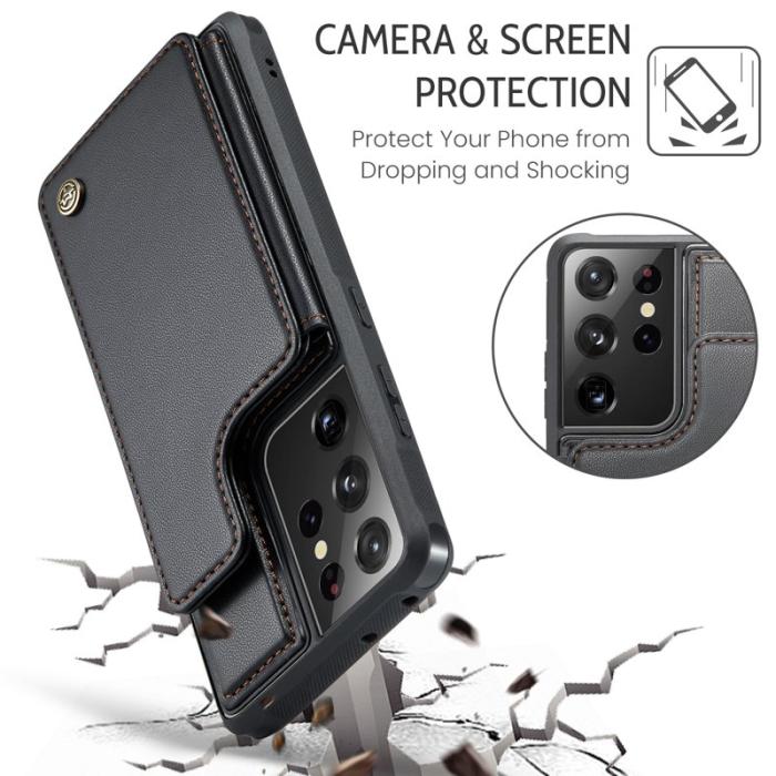 Caseme - CASEME C22 Fodral för Samsung Galaxy S21 Ultra 5G - Svart