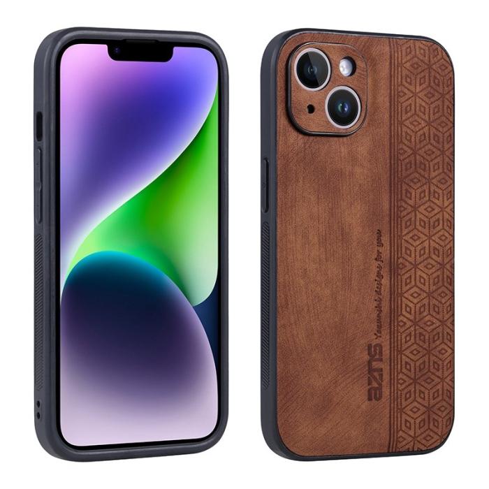AZNS - AZNS iPhone 14 Plus Fodral - Scratch-resistant KonstLäder - Brun