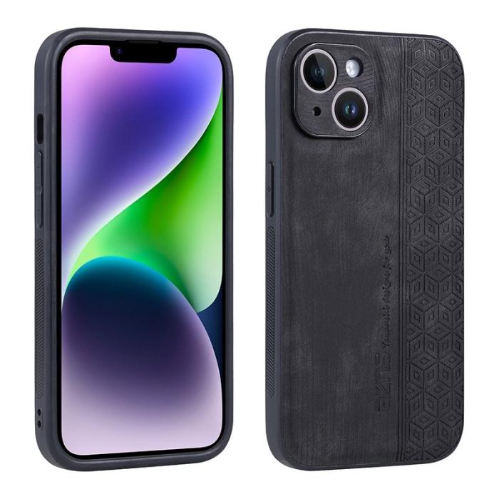 AZNS - AZNS iPhone 14 Plus Fodral - Scratch-resistant KonstLäder - Svart