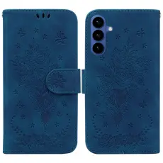 OEM - Samsung Galaxy S26 / S26 Pro Pl&aring;nboksfodral Konstl&auml;der Butterfly Blomma - Bl&aring;