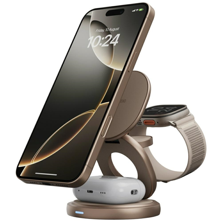 Energea Trådlös laddare iPhone/Apple Watch/Airpods Foldable - Guld | 505771 | AlltMobil