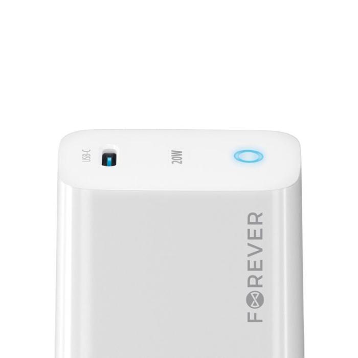 Forever - Forever Snabbladdare 20W USB-C PD QC TC-06-20C - Vit