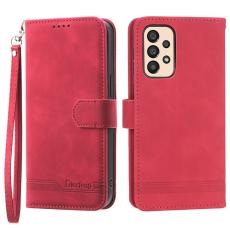 DIERFENG - DIERFENG DF-03 Pl&aring;nboksfodral f&ouml;r Samsung Galaxy A33 5G - Konstl&auml;der - R&ouml;d