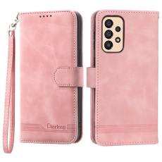 DIERFENG - DIERFENG DF-03 Pl&aring;nboksfodral f&ouml;r Samsung Galaxy A33 5G - Konstl&auml;der - Rosa