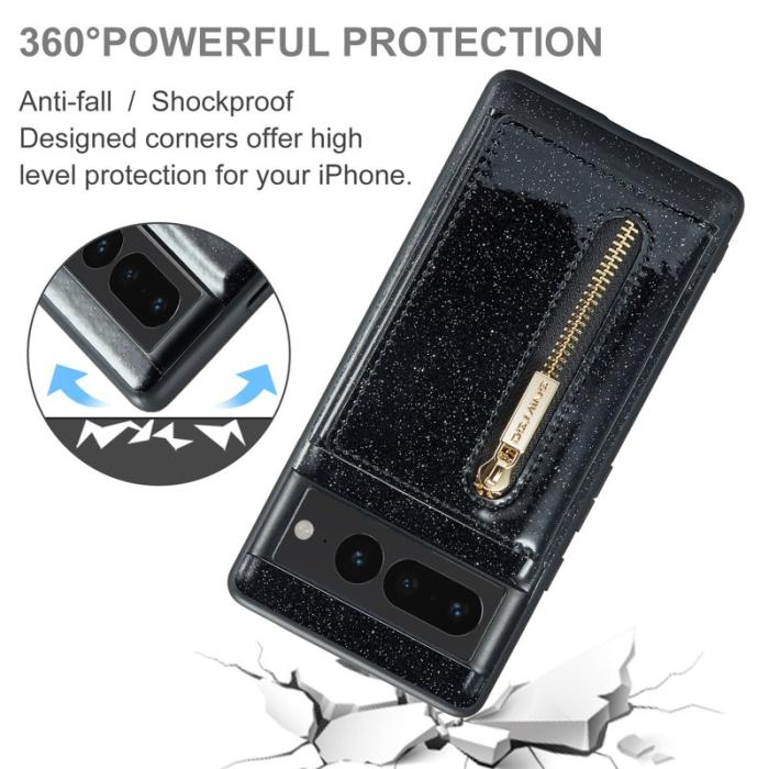 DG.MING - DG.MING M3 Series Konstläder Plånboksfodral för Google Pixel 7 Pro 5G Svart