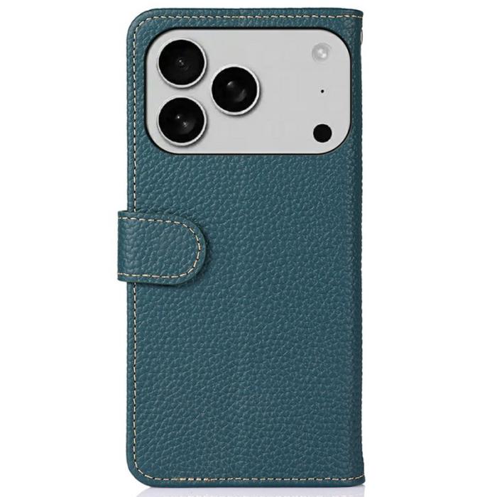 KHAZNEH - KHAZNEH iPhone 17 Pro Max Plånboksfodral Äkta läder - Grön
