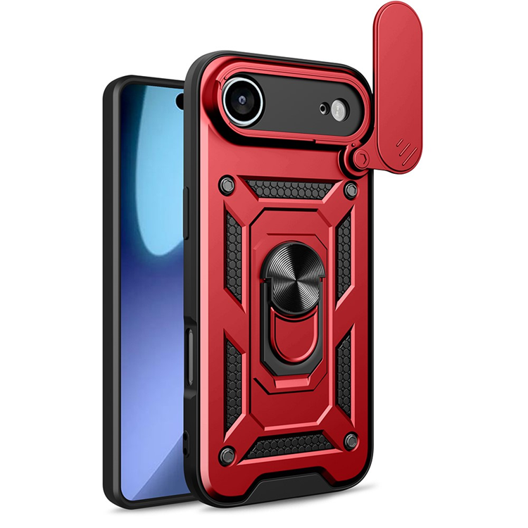 AMORUS iPhone Air Mobilskal Med Kameralinsreglage - Röd | 2353 | AlltMobil