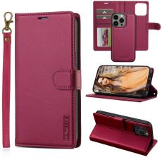 LC.imeeke - LC.IMEEKE L2 Series iPhone 14 Pro Max Pl&aring;nboksfodral Konstl&auml;der - R&ouml;d