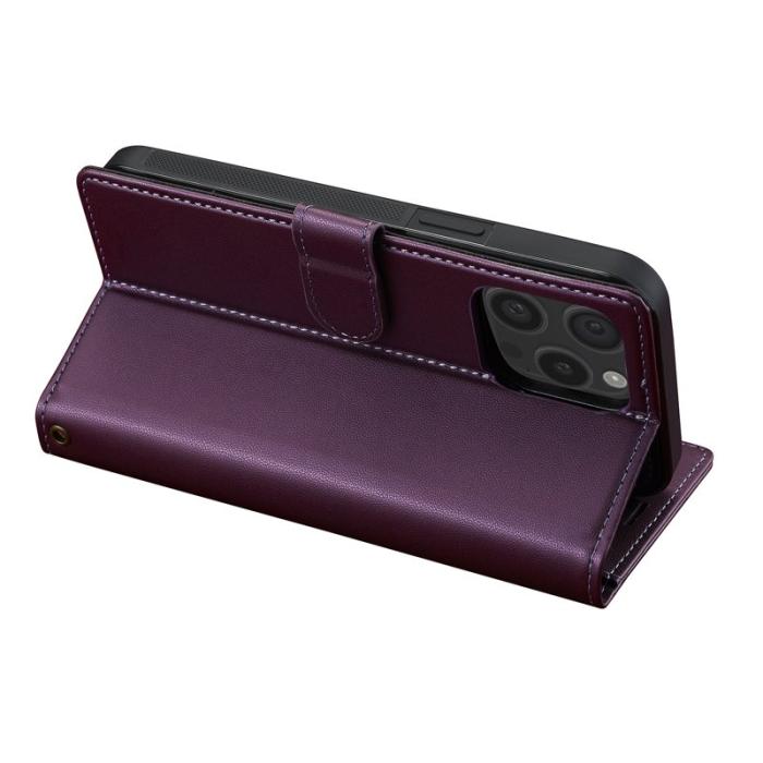 LC.imeeke - LC.IMEEKE L2 Series iPhone 14 Pro Max Plånboksfodral Konstläder - Lila