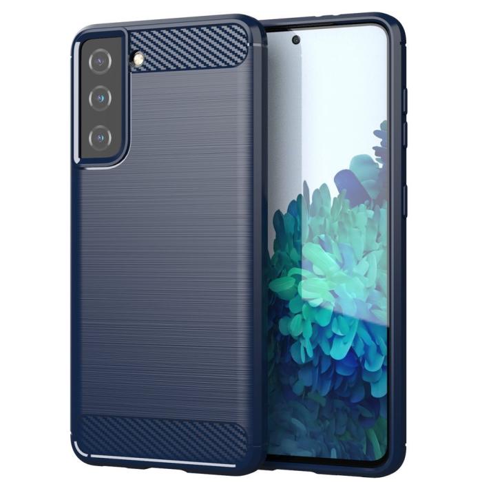 UTGATT - Carbon Flexible TPU skal till Samsung Galaxy S21 5G - Blå