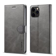 LC.imeeke - LC.IMEEKE Design Pl&aring;nboksfodral i Konstl&auml;der - Gr&aring; f&ouml;r iPhone 13 Pro