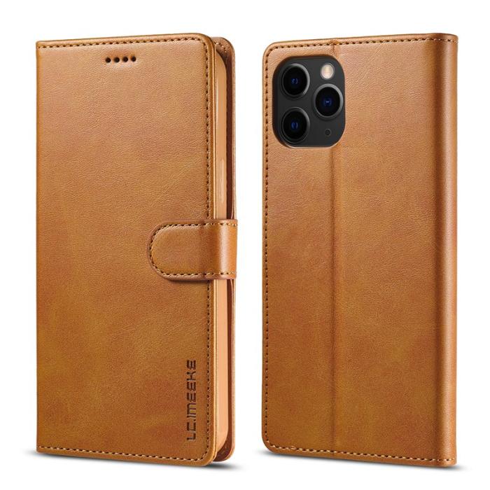 LC.imeeke - LC.IMEEKE Design Plånboksfodral i Konstläder - Brun för iPhone 13 Pro