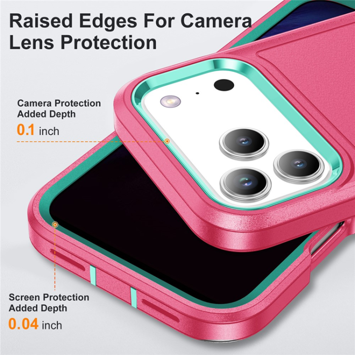 A-One Brand - iPhone 17 Pro Max Mobilskal Med Kickstand Silikon - Rosa/Ljusgrön