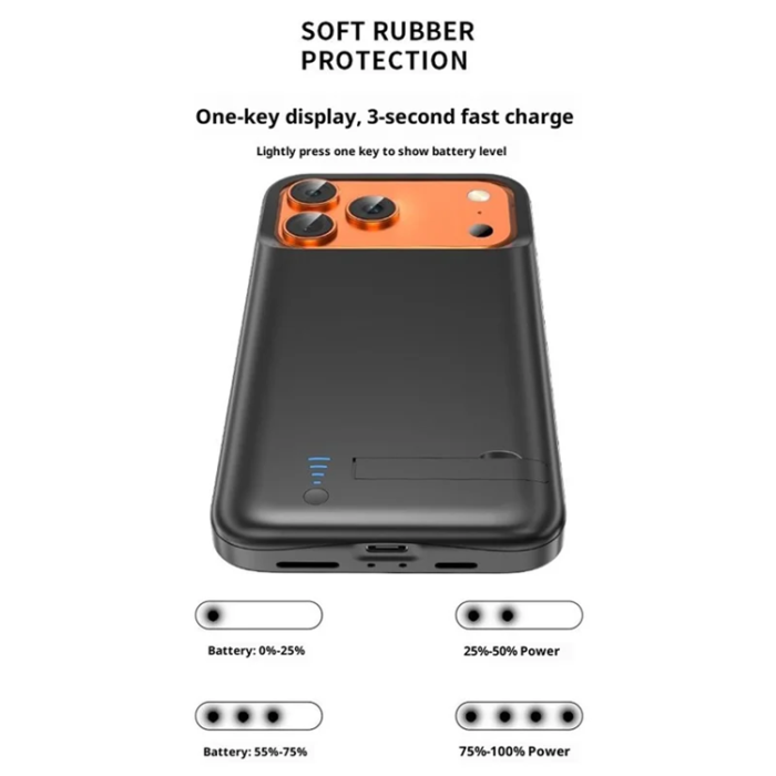 A-One Brand - iPhone 17 Pro Max Batteriskal 6000mAh T93 - Svart