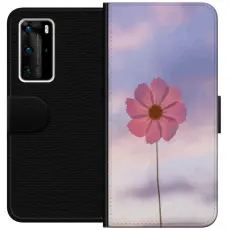 Gustaf - Pl&aring;nboksfodral till Huawei P40 Pro med Rosa blomma