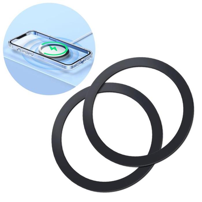 UTGATT1 - Joyroom 2-Pack Magnetisk Magsafe Metallring för Smartphone - Svart