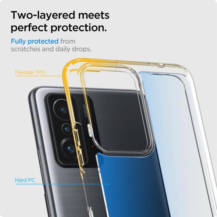 UTGATT1 - Spigen Ultra Hybrid Skal Xiaomi 11t 5g / 11t Pro 5g - Crystal Clear