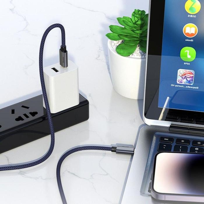 Hoco - HOCO USB-C Till USB-C 60W Kabel 1.2m PD QC3.0 3A U134 Mörkblå