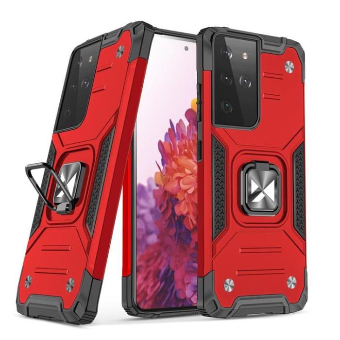 Wozinsky - Wozinsky Ring Armor Skal Galaxy S22 Ultra - Röd