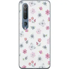 Gustaf - Mobilskal till Xiaomi Mi 10 5G med Blommor och fj&auml;rillar